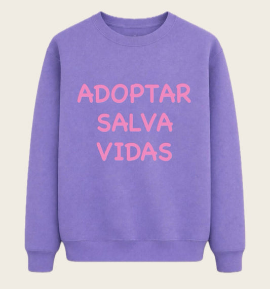 Polera Morada con Letras Salva Vidas